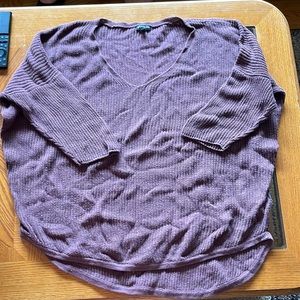 Express thin knit 3/4 sleeve purple sweater size L